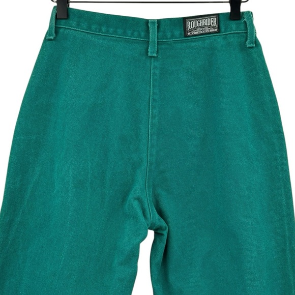 Vintage Roughrider Western Jeans High Waisted Embellished Cut Out Teal Black 24" - Picture 7 of 9